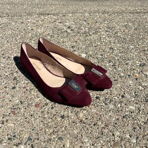 Maroon point toe Kate Spade flats
